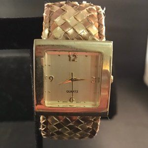 Gold Watch Braided Band and Gold Face